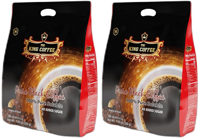 티엔아이킹커피 퓨어 블랙 커피, 2개, 100개입, 2g