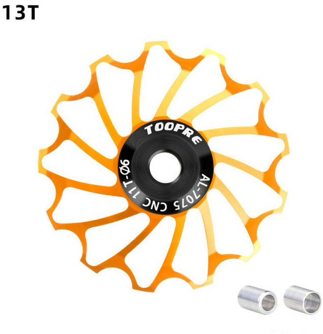 기어 후방 변속기 알루미늄 서멧 11T 풀리 링 텐션 합금 도로 MULTI, 13T Gold, 1개