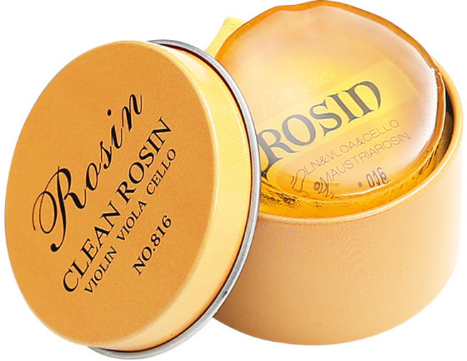 老羊樂器店 微塵松香 適用於小提琴、中提琴、大提琴、低音提琴、二胡的弦樂松香 (附鐵盒) 黃色, 黃色 (中提琴/小提琴/胡琴), 1個