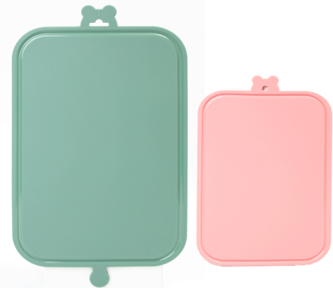 네오실리 국산 프리미엄 도톰한 실리콘 양면 도마, 1개, 올리브+핑크