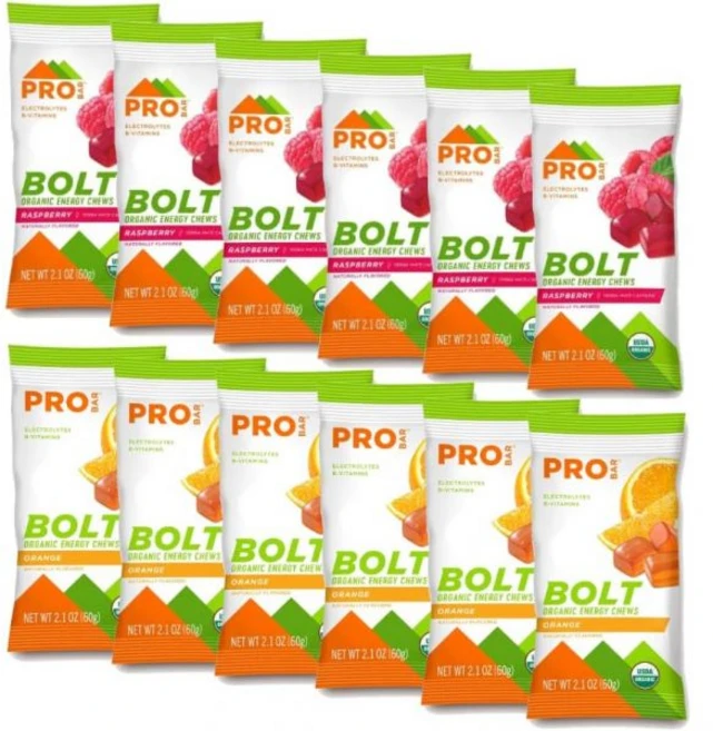 프로바 볼트 에너지 츄 오렌지 라즈베리 각각 6개씩 총 12개 박스 - 쿠팡