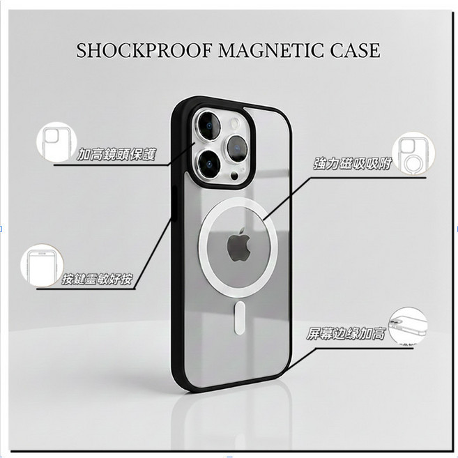 透明磁吸防摔手機殼 適用 iPhone