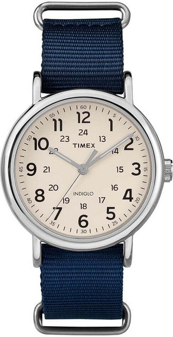 Timex 남성용 위켄더 스트랩 가죽 40mm 시계