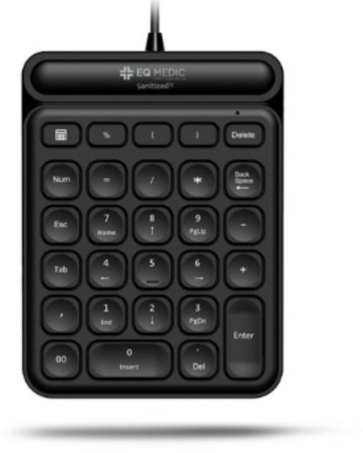 이큐메딕 항균 저소음 숫자 유선 키패드, 단일 컬러(블랙), Sanitize-N1, 제조사축