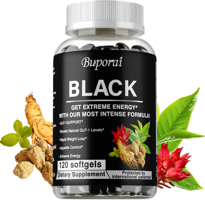 블랙 마카 뿌리 + 인삼 분말 캡슐 1160mg 블랙 페루 마카 뿌리 & 한국 인삼 보충제 남녀 공용 - 비건 알약 (120정), 2개, 60정