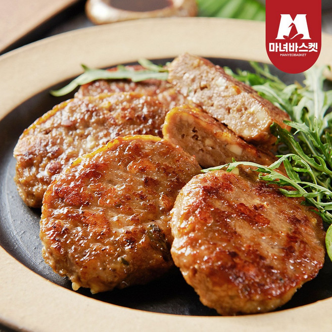 [마녀바스켓] 담양식 두툼한 수제 한돈 떡갈비 120g, 4개