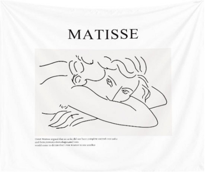 오늘의오브제 패브릭 포스터, 26_앙리마티스 드로잉(모던그레이)