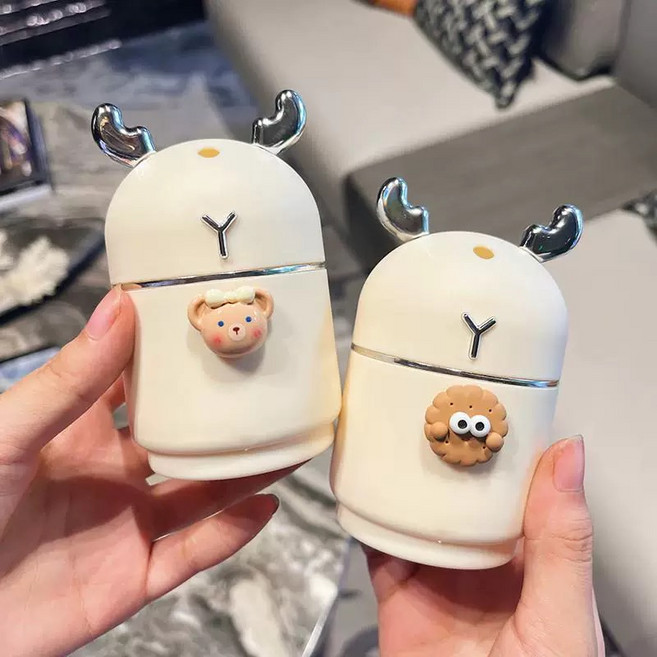 시웨이 실버 루돌프 원터치 이쑤시개 디스펜서 펌프 자동보관함 식당 가정용 1+1, 1개, 곰돌이+쿠키