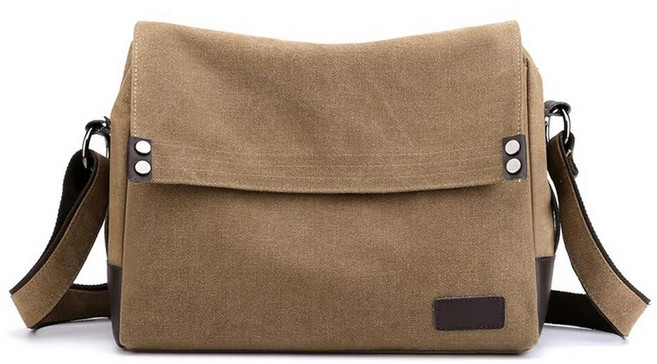 아마존평점4.5+ 미국출고 108797 CORIOS 남성용 숄더백 캔버스 크로스바디 백 캐주얼 메신저 노트북 가방 13.3인치 서류 사첼백 갈색.