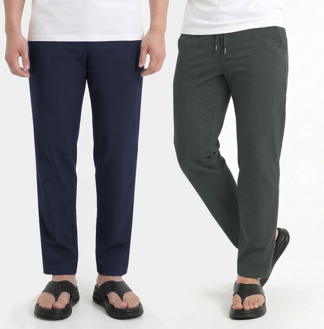 1+1 쿨링 남자 아이스 일자 스판 밴딩 냉감 바지 카고 조거 팬츠 슬랙스 빅사이즈 트레이닝 작업복