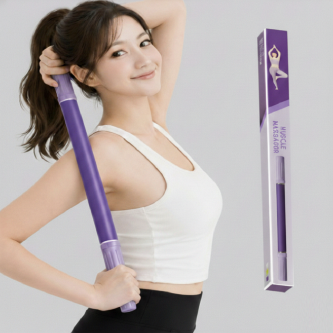 아크배라 마사지 스틱 바디 라인 케어 근육 릴렉스 안마 스틱 V2, 바이올렛, 1개