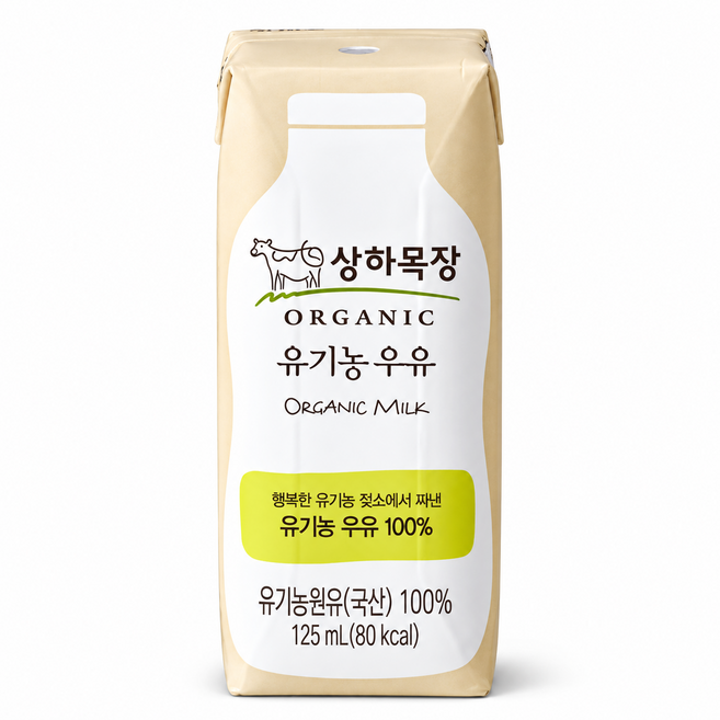 상하목장 유기농 우유, 125ml, 48개