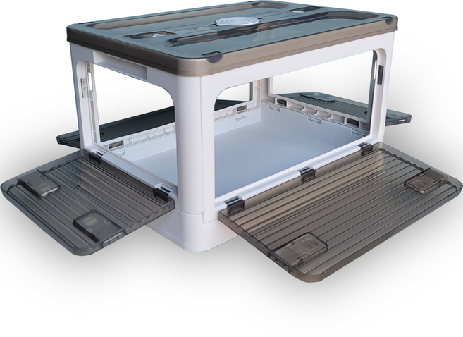 쇼핑팩토리 접이식 소품 정리함 리빙박스, 파스텔 화이트, S(40.5X29X24) 28리터, 1개