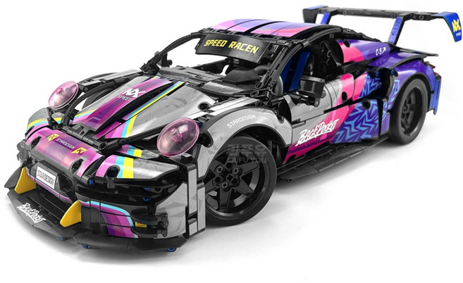 라푸유 사이버펑크 포르쉐911 MOC블록 중국호환블럭 프라모델 인테리어 블럭카 레이싱카 스포츠카 성인 조립놀이 주말생활 자동차 블록세트 L8014 [라푸유서비스], 오리지널, 1개