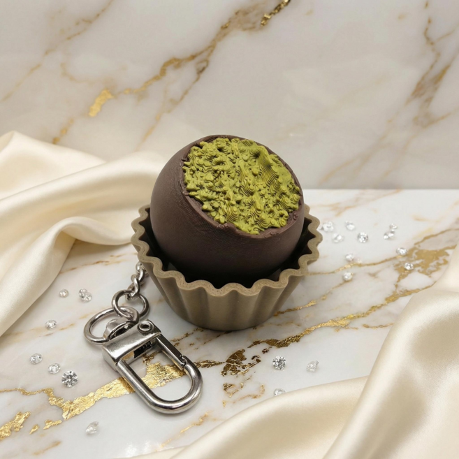 두쫀쿠 클리커키링 두쫀쿠클릭커 귀여운키링 두쫀쿠키링 키보드클리커, 흰색, 1개