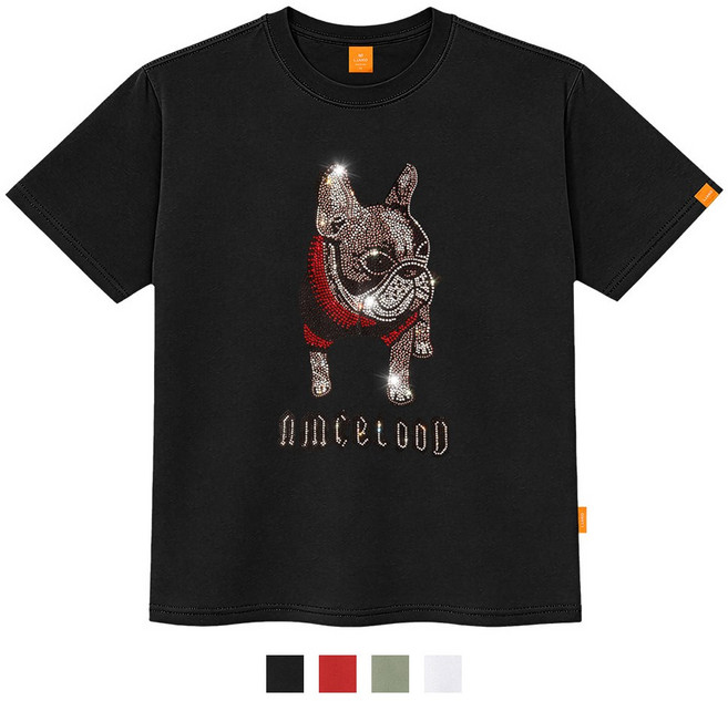 엘라모 큐빅도그 반팔 티셔츠 남녀공용 빅사이즈 S~4XL