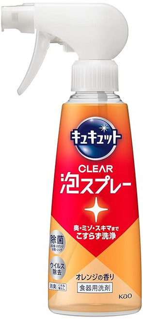 큐큐트 CLEAR 거품 스프레이 식기용 세제 안쪽.미조.스키마까지 문지르지, 1g