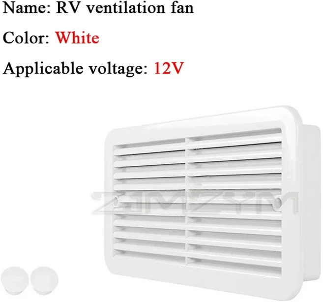 캐러밴 환기 팬 12V/24V 측면 에어 벤트 RV 냉각 방수 듀얼 창 무음, 01 12V White