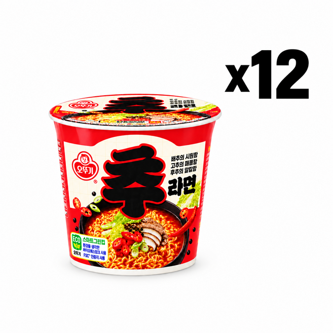 오뚜기 추라면 용기면 100g컵라면 간편식, 12개