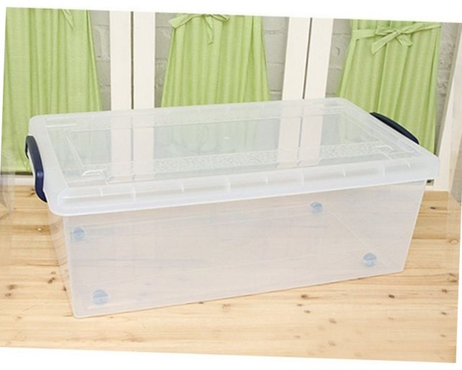 대용량 언더배드 리빙박스 침대 밑 투명 수납함 73L