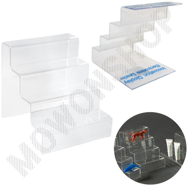 계단식 아크릴 전시대 진열대 거치대 받침대 받침 경사 계단형 10cm 계단진열대 ㄷ자아크릴, 1개