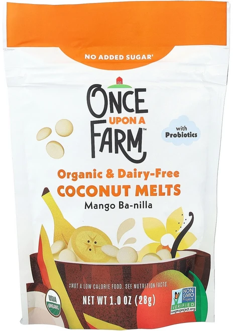 Once Upon A Farm 유기농 코코넛 멜트 유아용 망고 바닐라 28g(1oz) Farm (원스 어폰 어 팜), Once Upon A Farm, 유기농 코코넛 멜트,, 28g, 1개 - 쿠팡