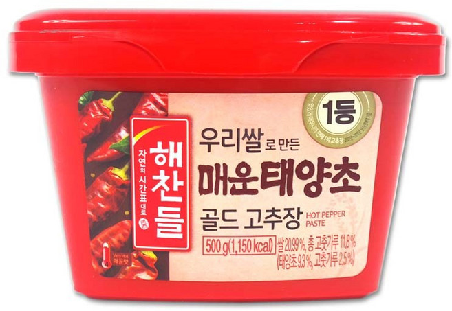 해찬들 우리쌀로 만든 매운 태양초골드 고추장 500g, 1개