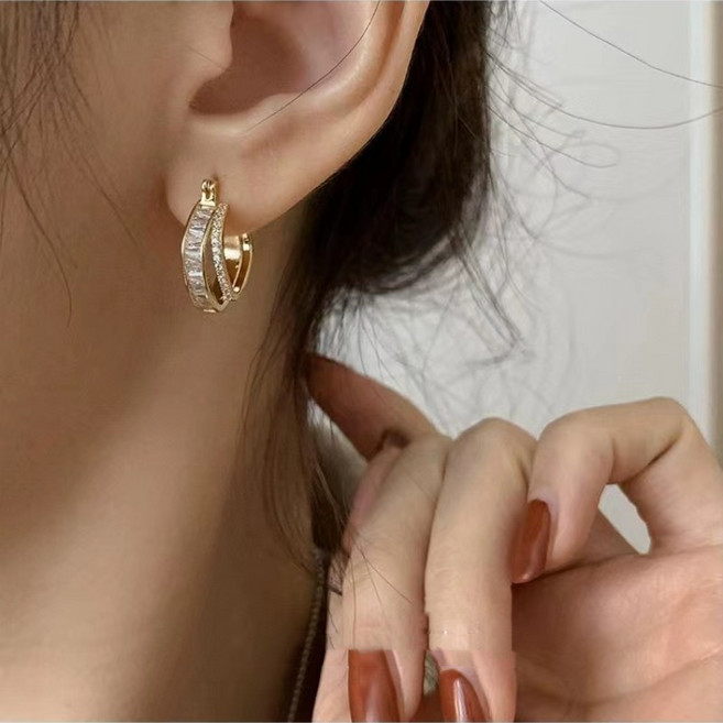 ANYOU 여자14k 도금 링귀걸이 귀찌 EHR1164