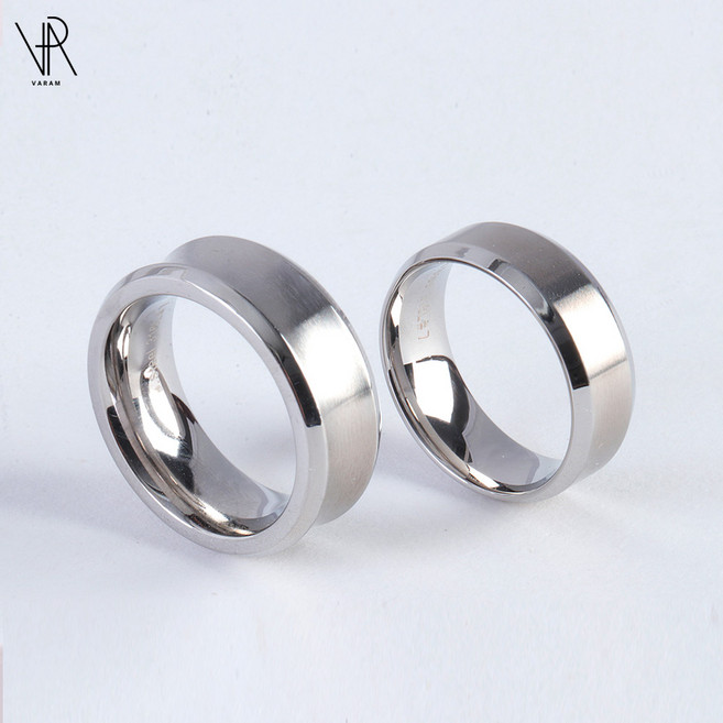VARAM 써지컬316L스틸 볼록 오목 볼드반지