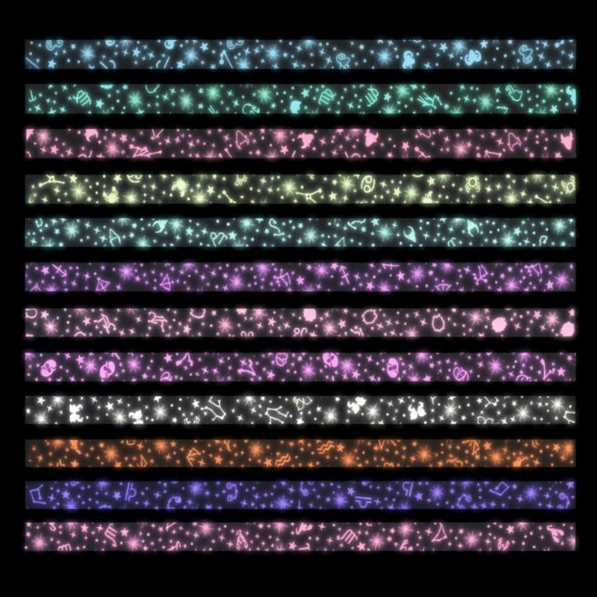 별접기 종이 야광, 210개, 10색