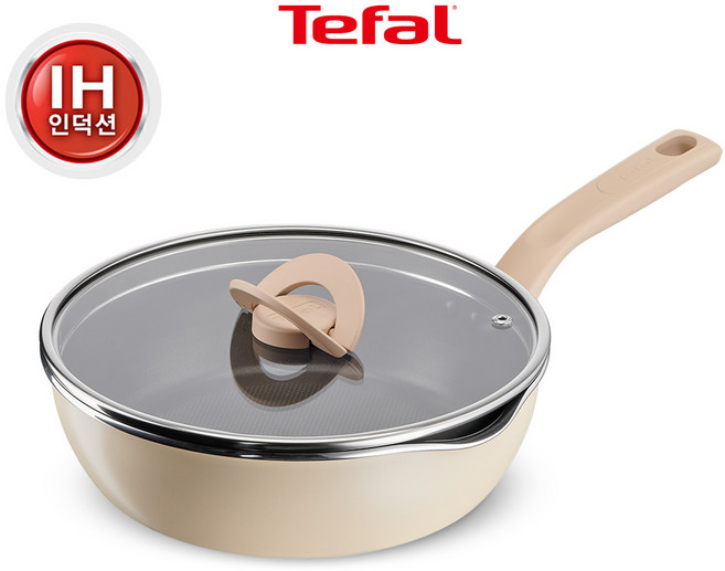 티타늄 1X 원픽냄비팬 24cm 양송이 베이지 원픽 냄비팬 플러스 406774, 테팔 인덕션 티타늄 1X 원픽냄비팬 24cm 양송이베이, 1개