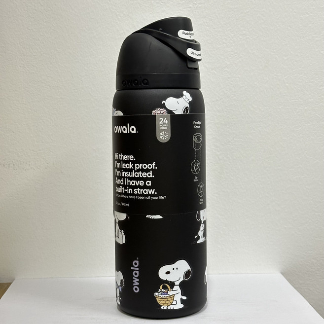 오왈라 Owala FreeSip 휴대용 스포츠 주전자 보온보냉병 24oz/710ml 32oz/950ml, 710ml, 블랙사누비