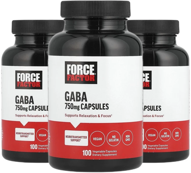 포스팩터 가바 GABA 750 mg 100 Vegetable Capsules 2+1, 3개, 100회분 - 쿠팡