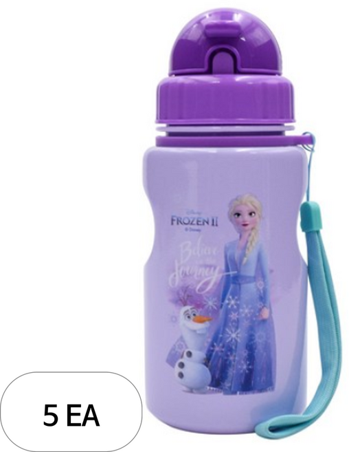 릴팡 겨울왕국2 스텐 빨대 물통, 혼합색상, 400ml, 5개