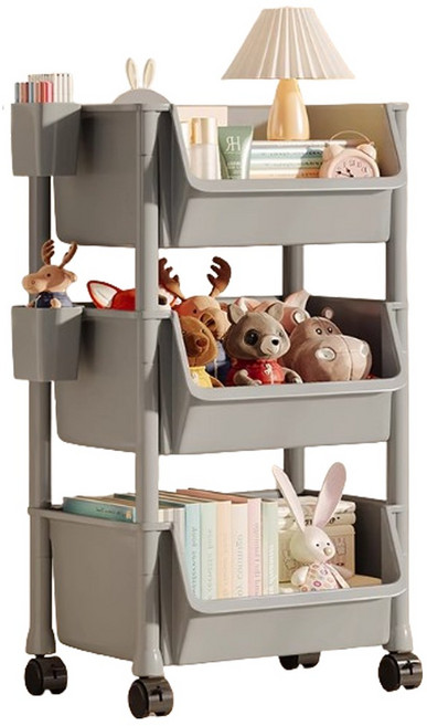 모아룸 이동식 수납정리함 플라스틱 서랍장 틈새 트롤리 3단 4단 5단, 그레이 걸이형