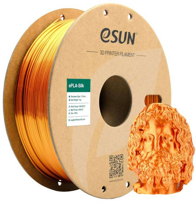 ESUN 실크 PLA 필라멘트 1.75mm 금속 3D 프린터 1KG2.2 LBS 프린터용 스풀 인쇄 재료, Silk Copper