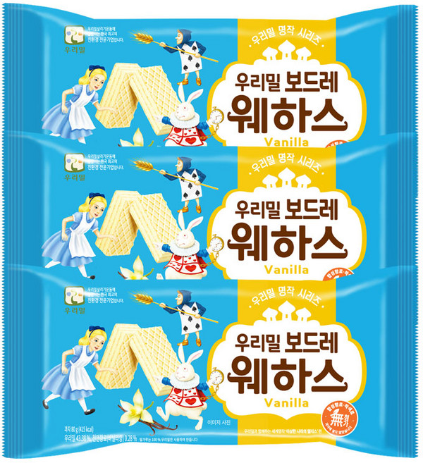 우리밀 보드레 웨하스 (바닐라맛), 80g, 3개