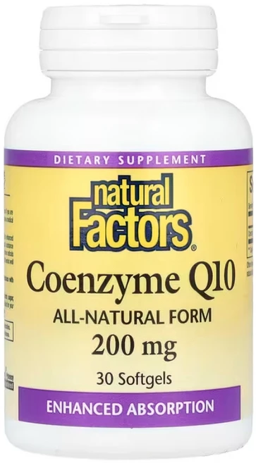 내추럴팩터스 코큐10 유비퀴논 200mg 30소프트젤 코엔자임 Q10, 30정, 1개 - 쿠팡