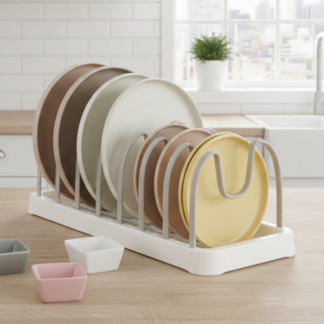 허니앤코 접시 정리대 싱크대 정리선반, 그레이, 1개