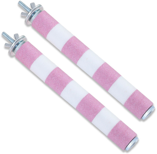 앵무새 발톱갈이 세라믹 스톤 횃대 평생 횟대 20cm, 2개, 핑크