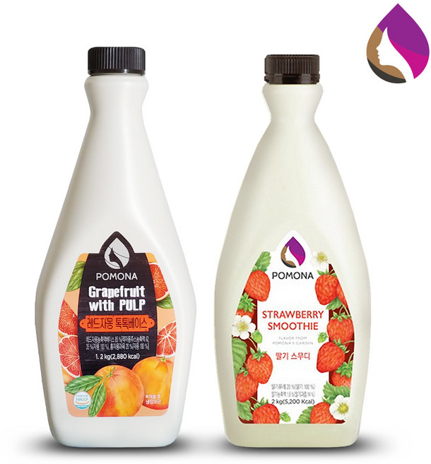 포모나 레드자몽 톡톡 베이스 1.2kg+포모나 딸기 스무디 2kg, 1.2kg, 1세트