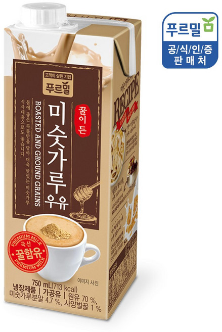 푸르밀 미숫가루우유 750ml 꿀이든 6곡우유, 8개