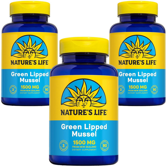 네이쳐스라이프 초록입홍합 1500mg 캡슐, 90정, 3개