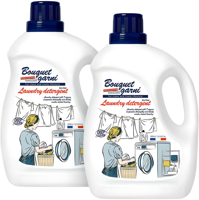 부케가르니 에코 클리어 액상세제 본품, 3L, 2개