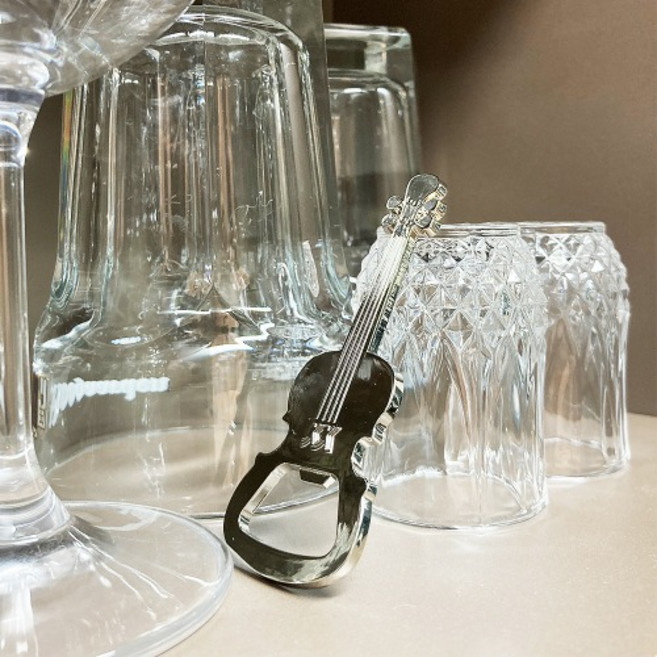 휴대용 금속 기타모양 병뚜껑 오프너 바 식당 주방 음료 맥주 병따개, 1개