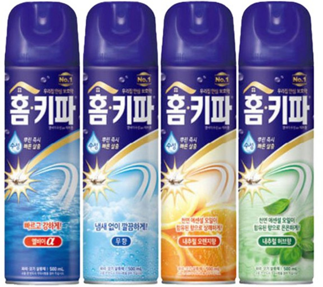 홈키파 수성 알파 에어졸500ml(엘비이/무향/내추럴오렌지/내추럴허브), 500ml, 1개