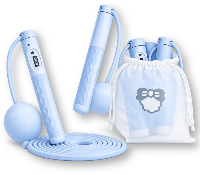 리치라라 실내무소음 2in1 다이어트 줄넘기, 1세트, 블루