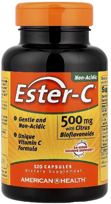 아메리칸헬스 비타민C 500mg 시트러스 바이오플라보노이드 함유 Ester-C 120정, 1개 - 쿠팡