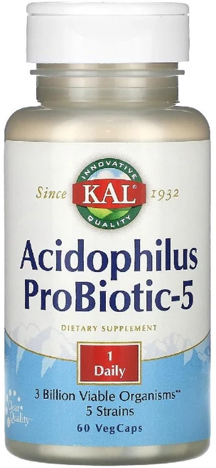 Kal 애시도필러스 프로바이오틱-5 유산균 베지캡, 1개, 60정 - 쿠팡