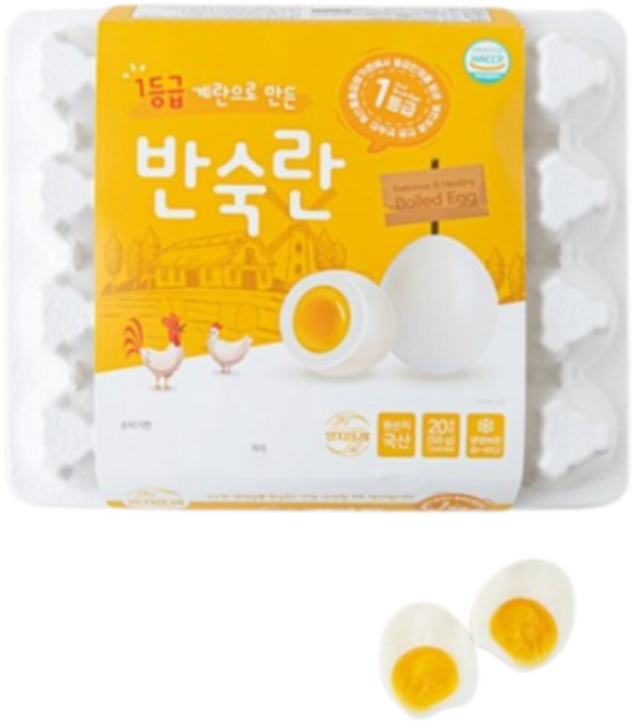 양지뜨레 1등급 계란으로 만든 반숙란, 1개, 20구